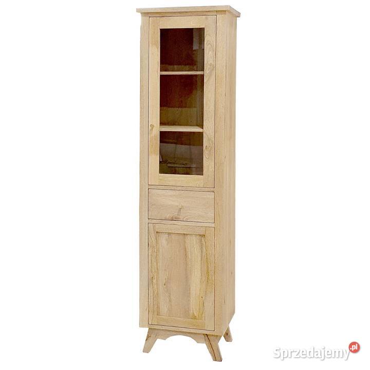 Wąska witryna drewniana 52 przeszklona BONN z Kredensy i witryny Lublin