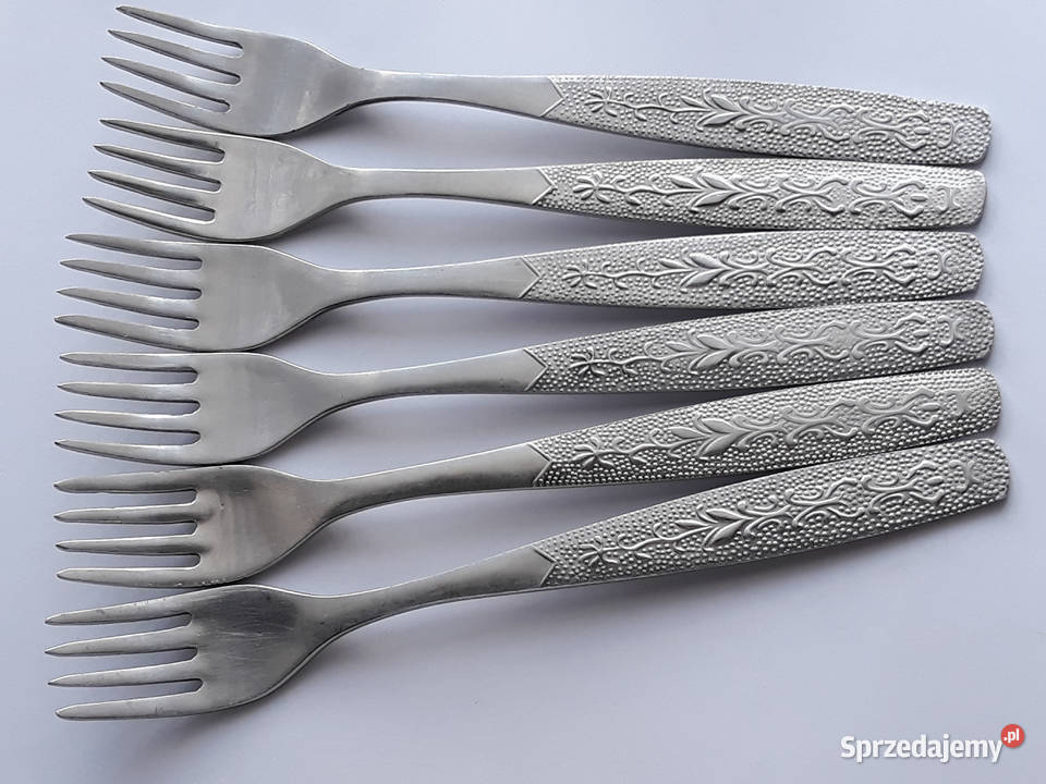 Widelce obiadowe 3 ROŚLINNY Gerlach sztućce PRL Dąbrowa Górnicza