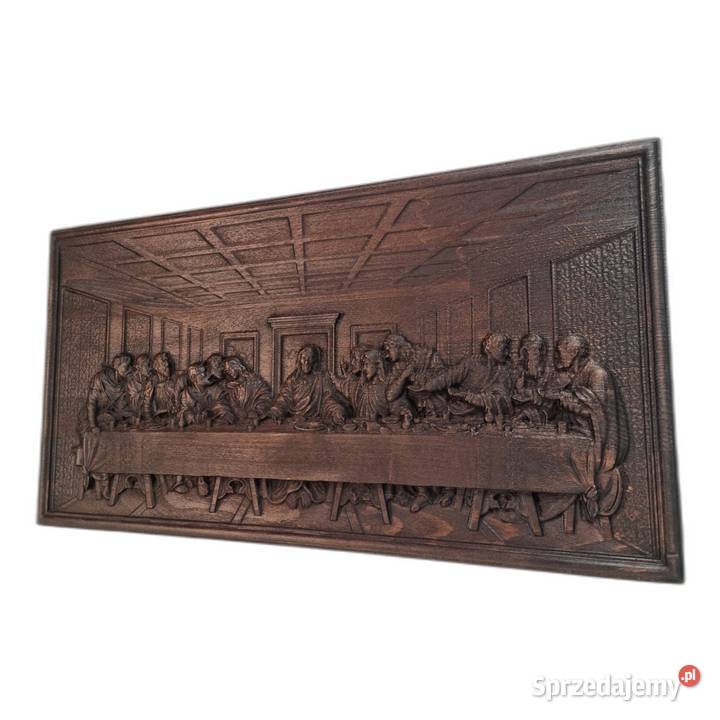 Ostatnia Wieczerza drewniana płaskorzeźba zachodniopomorskie Malechowo