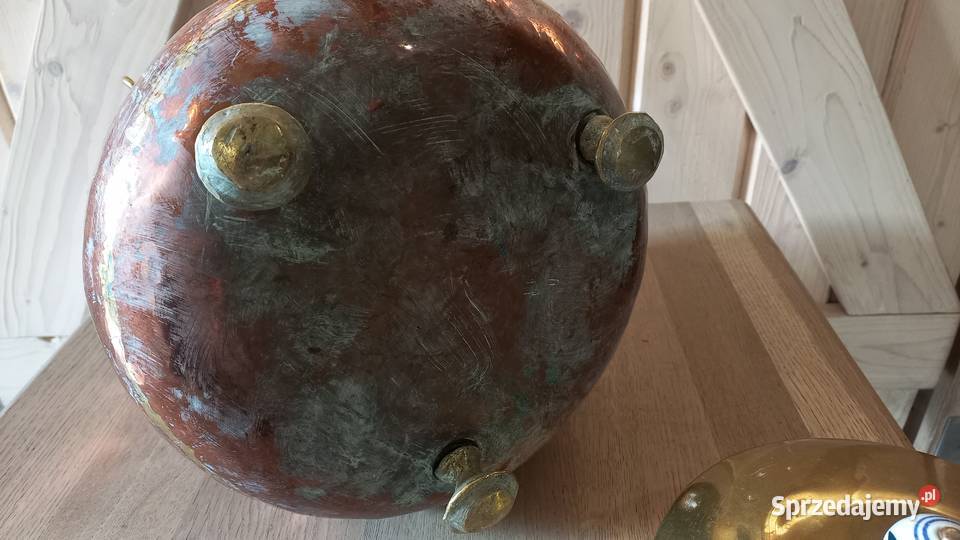 Miedziany pojemnik wiadro z przykrywką z Gawroniec sprzedam