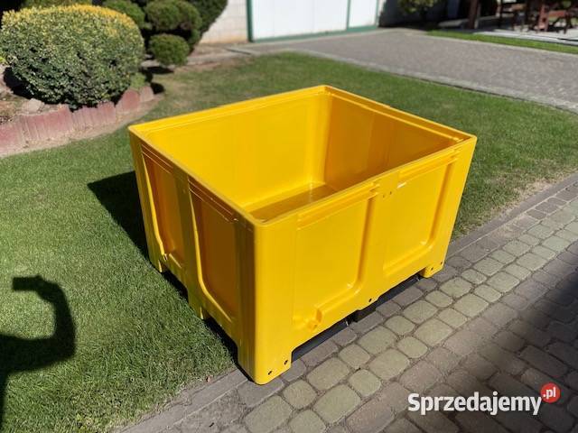 Skrzyniopaleta żółta Skrzyniopalety Palox Kisten Magazynowanie