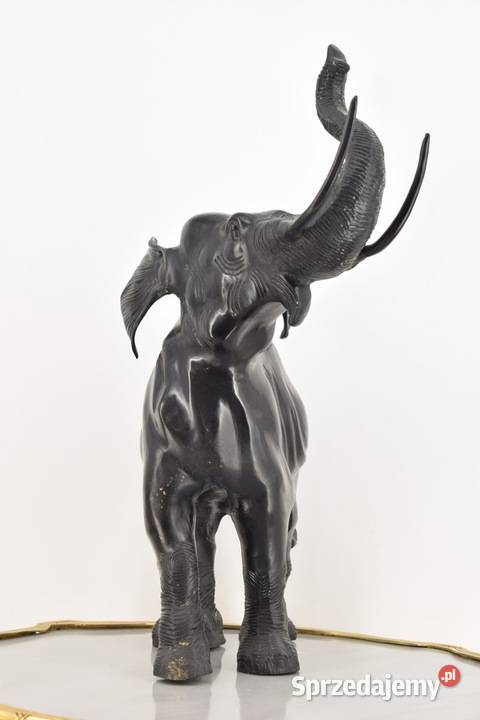 Stojący Czarny Słoń Słonik Na Szczęście Figura Kraków sprzedam