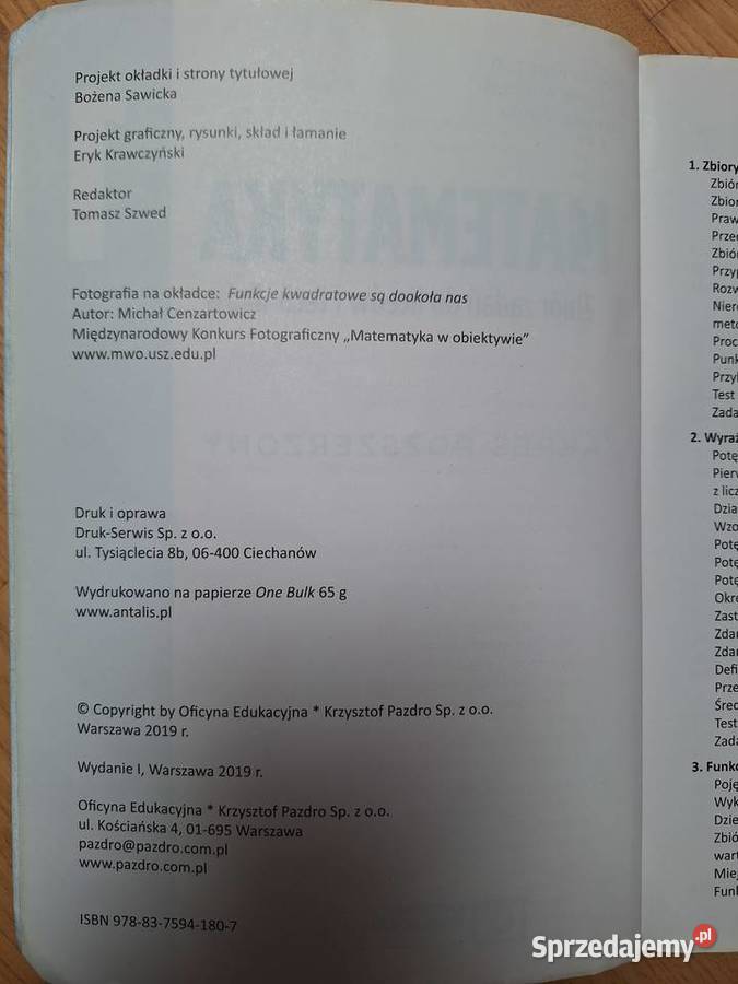 Matematyka 1 Zbiór zadań do liceów i techników pomorskie Gdańsk