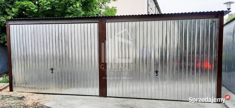 GARAŻ BLASZANY 6m x 6m pion spad tył Brama Ocynk