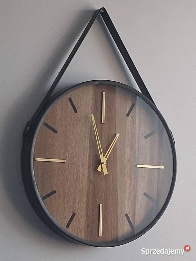Zegar ścienny okrągły drewno Chorzów