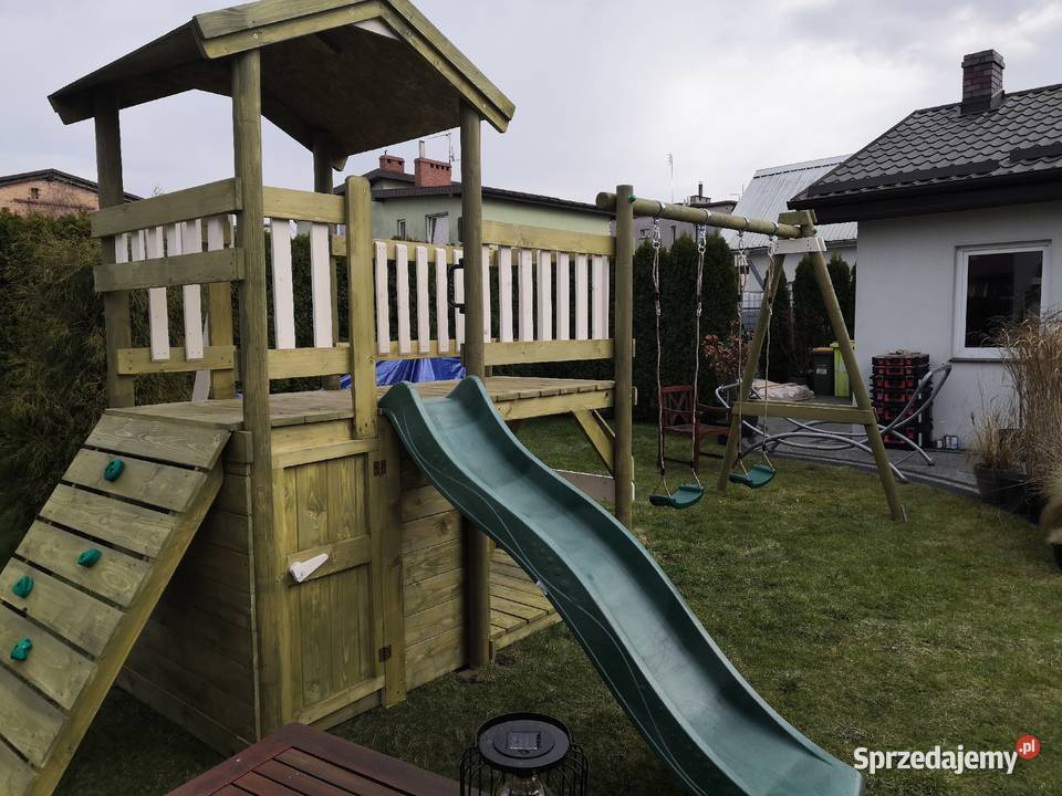 Plac zabaw dzieci huśtawka piaskownia ścianka Kawnice