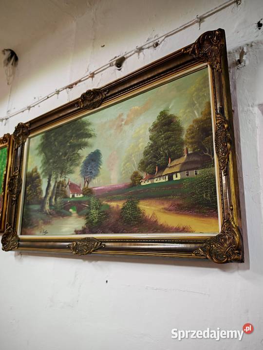 Stary obraz w pięknej ramie świętokrzyskie Sandomierz