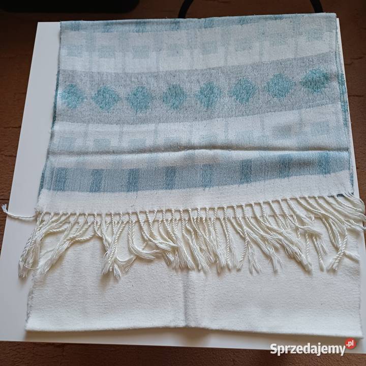 Szalik biało niebieski 200x48 Sieradz