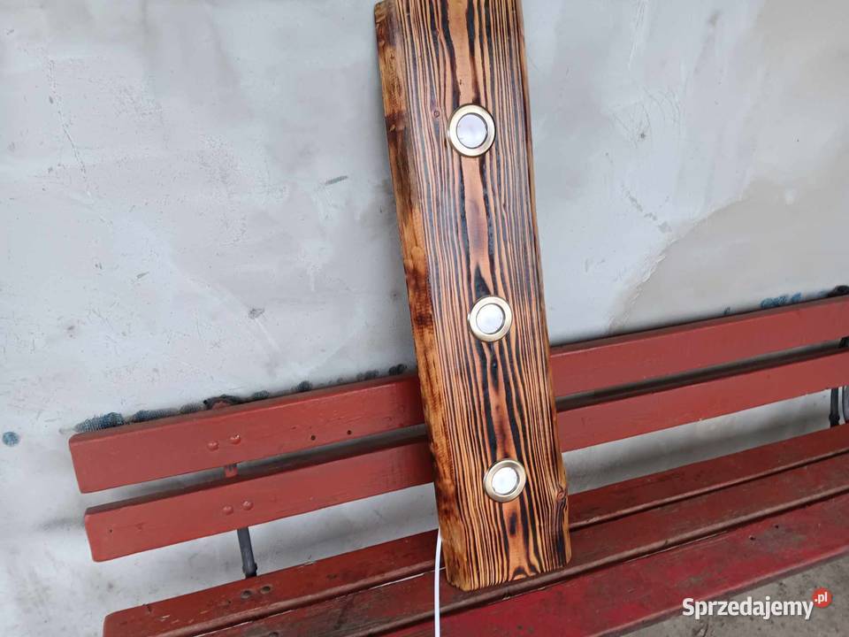 Lampa drewniana na trzy halogeny
