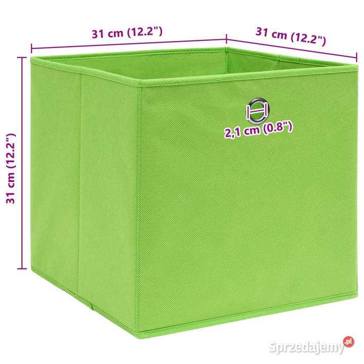 Pudełka 10 zielone 32x32x32 tkanina WM288371 Warszawa