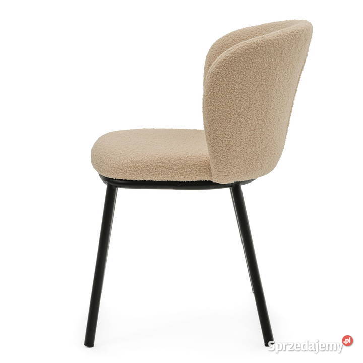 Krzesło Tapicerowane Bari Ciemnobeżowe Boucle wielkopolskie