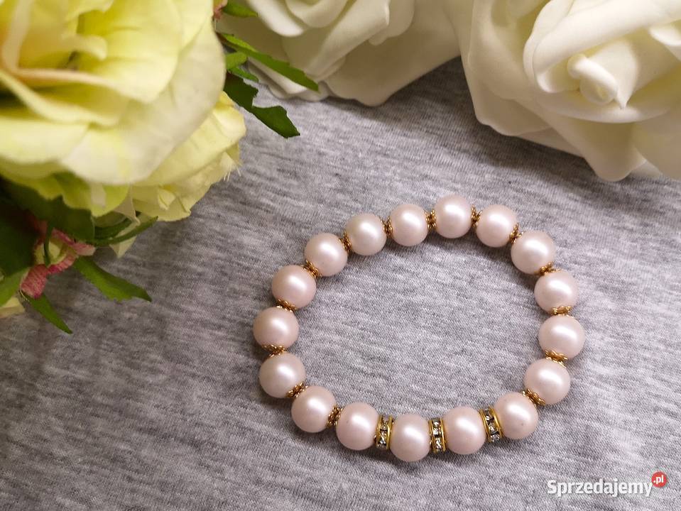 Bransoletka z perłowymi koralikami i złotymi Kielce
