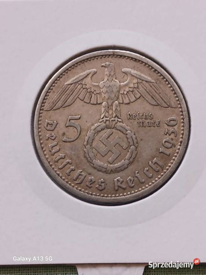 5 Marek Niemcy 1936 rPaul von Hindenburg men A 2 Numizmatyka Konin