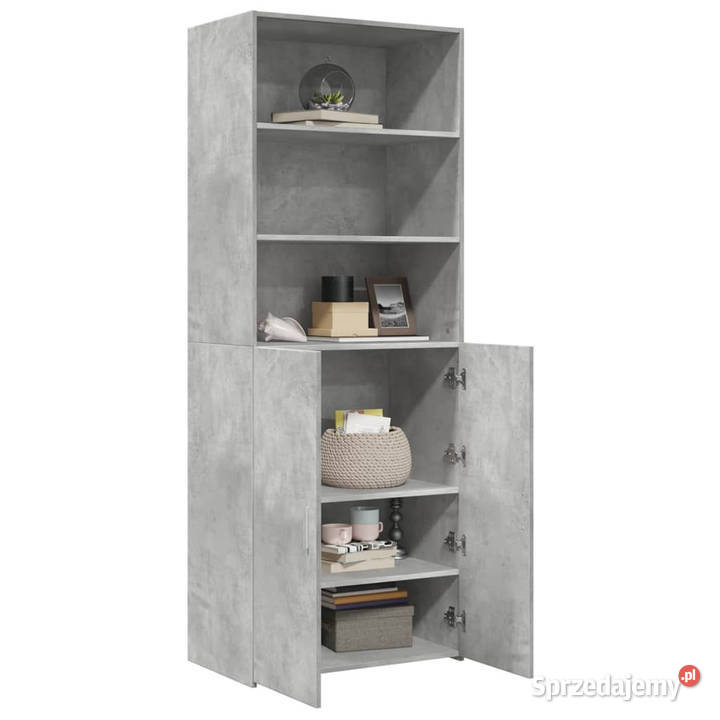 Wysoka szafka szarość betonu 70x425x185 mazowieckie Warszawa