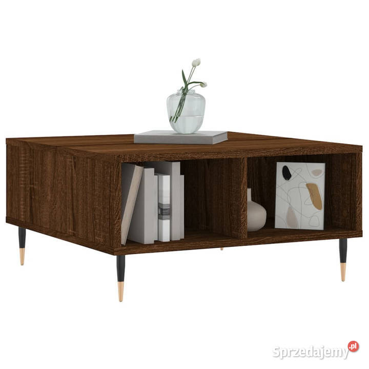 Stolik kawowy brązowy dąb 60x60x30 WM827035