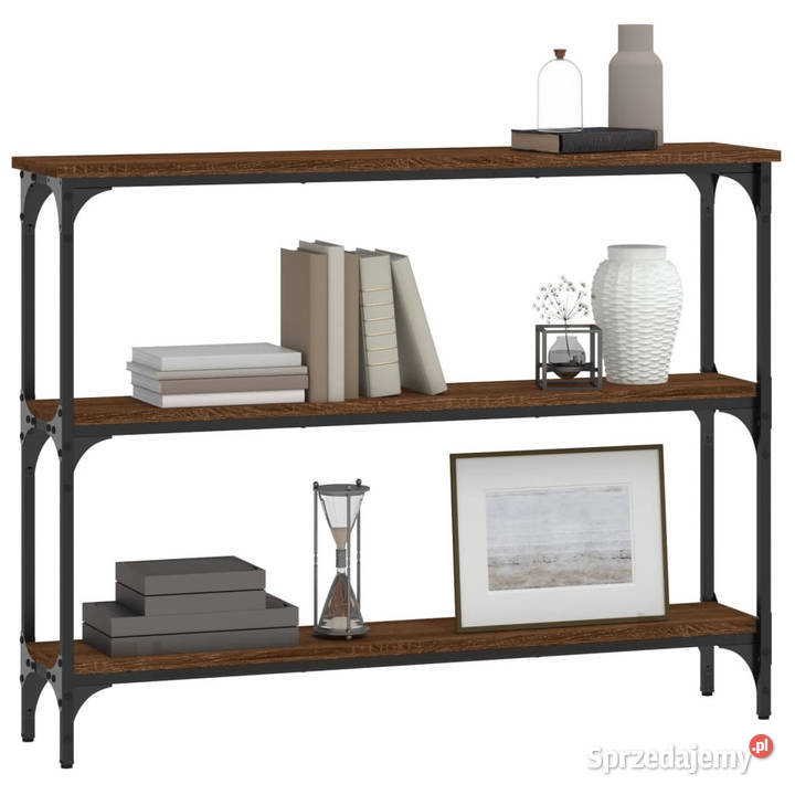 Stolik konsolowy brązowy dąb 100x225x75 WM834029 Warszawa