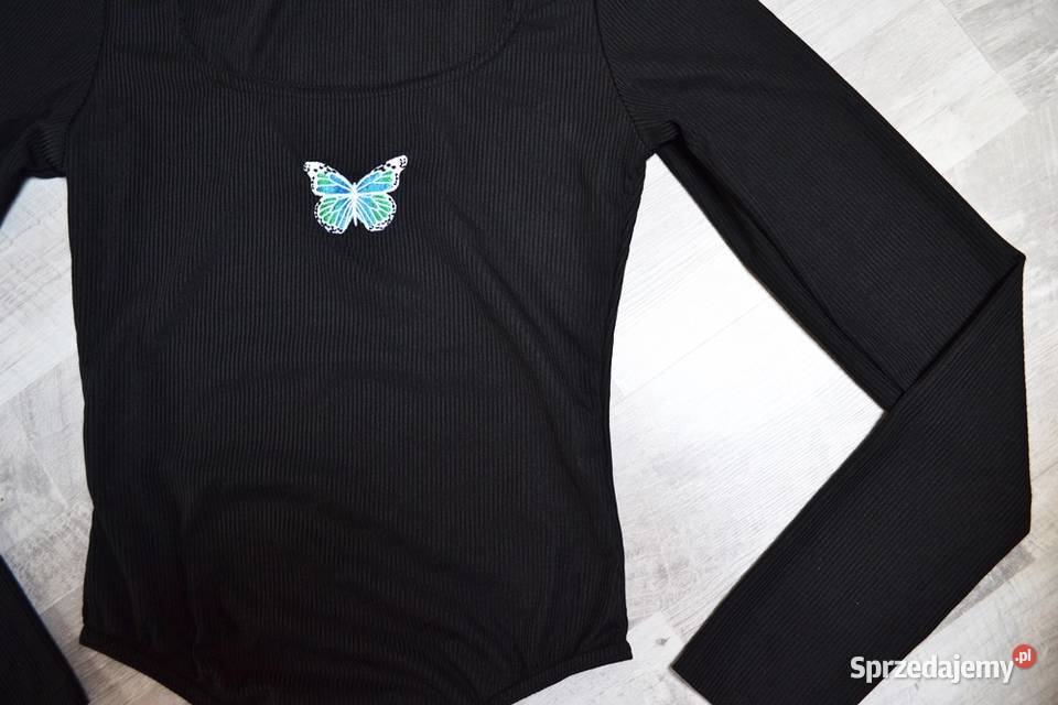 PrettyLittleThing body czarne motylek długi długi kujawsko-pomorskie Toruń sprzedam