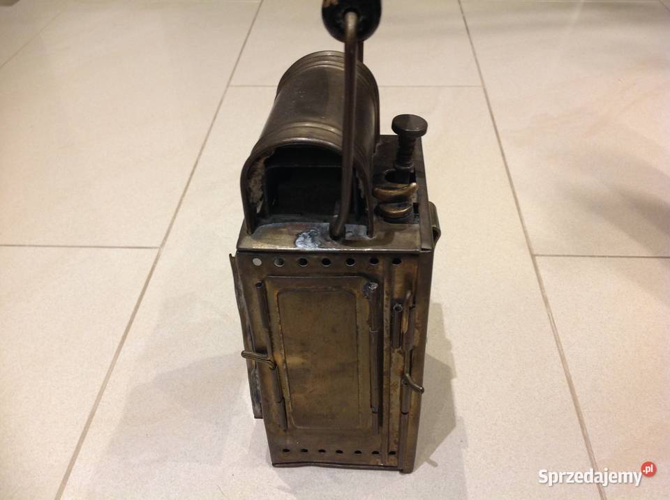Stara Lampa Mosiężna Karbidowa Sygnowana Nowa Sól