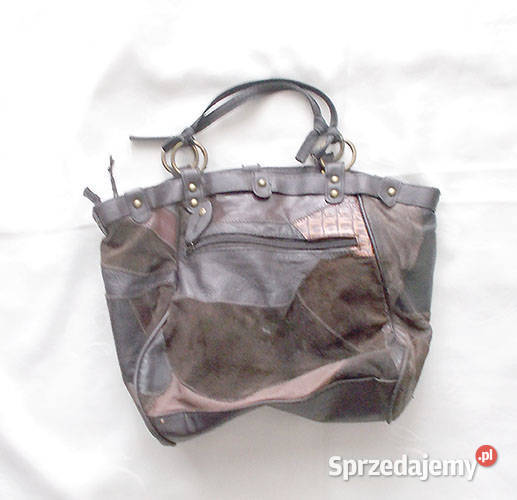 brązowa torebka vintage torebka w łatki boho kujawsko-pomorskie Bydgoszcz