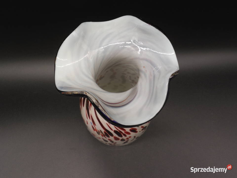 Wazon Szkło Artystyczne Styl Murano Czeski Brok Raszków