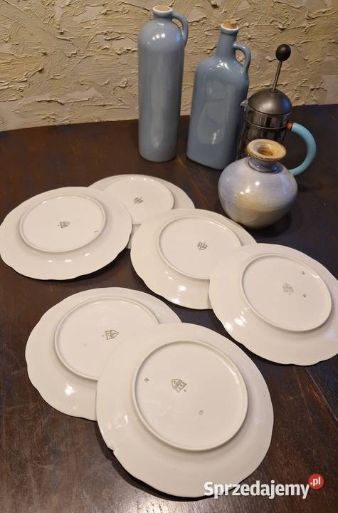 Zestaw 13 TALERZY ĆMIELÓWdekor niebieski Lublin