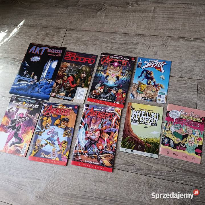 kolekcja różnych komiksów wydanych w Polsce