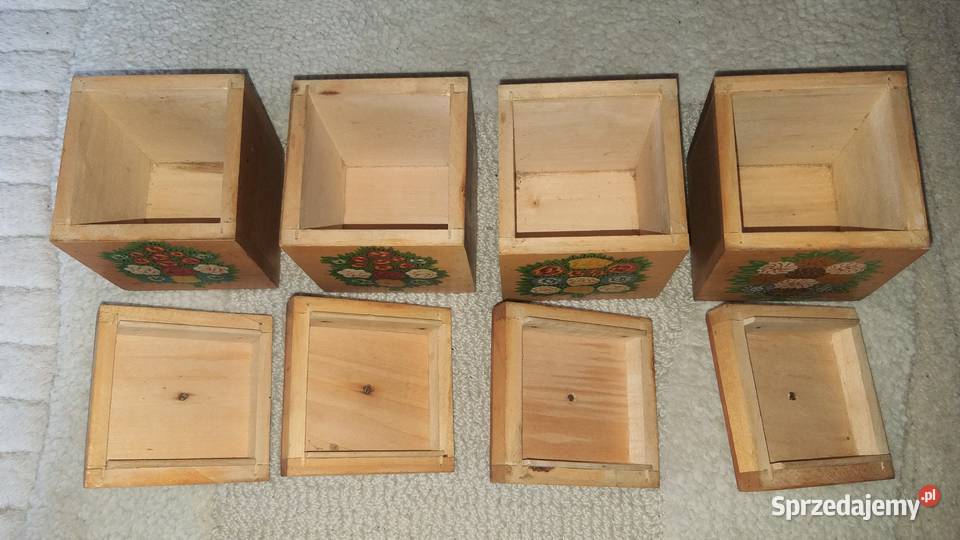 4 ozdobne pudełka na przyprawy zestaw Warszawa