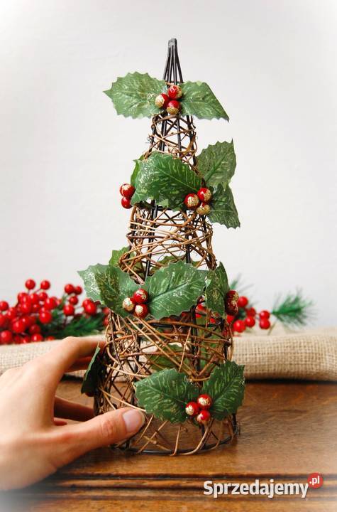 Choinka pleciona ostrokrzew ozdoba świąteczna Lublin