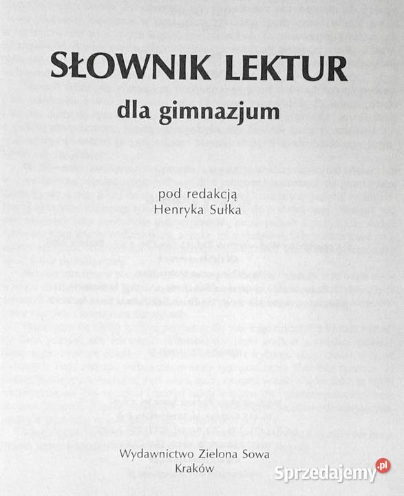 Słownik lektur gimnazjum Henryk Sułek Chełm