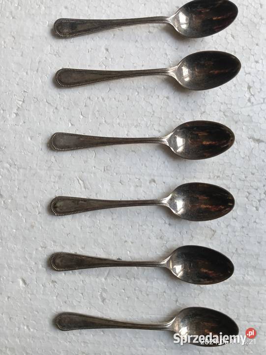 Komplet starych łyżeczek angielski srebrzony NS Kraków