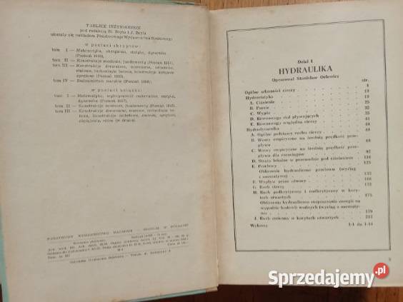 Tablice inżynierskie Budownictwo wodne Książki naukowe i popularnonaukowe łódzkie Łódź