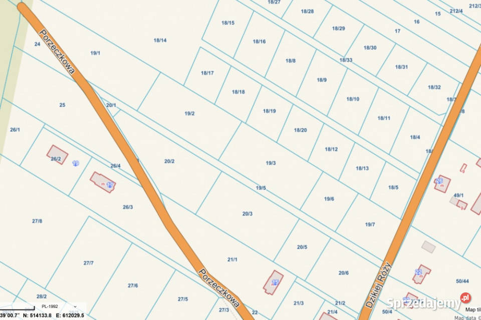 Pomiechówek Wymysły 1300m2 budowlana 38 do 150zł/m2 sprzedam