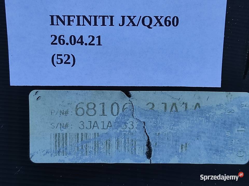 OSŁONA POD KIEROWNICĘ INFINITI QX60 JX Nowy Tomyśl sprzedam