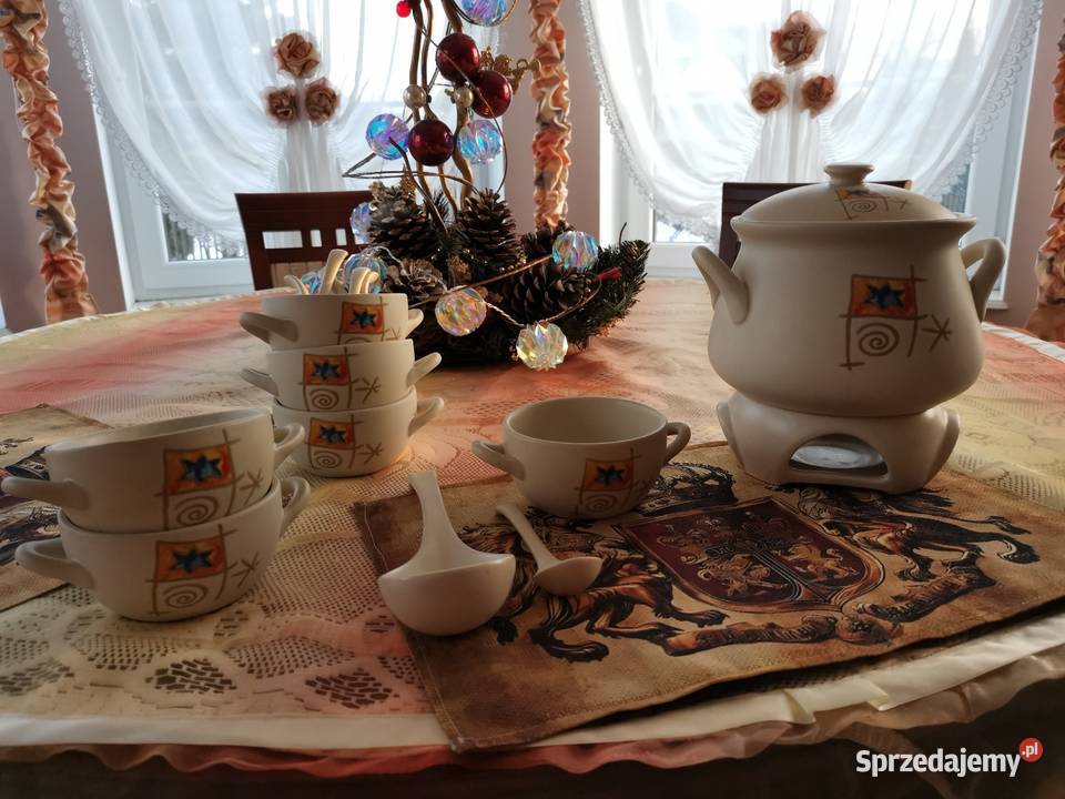 Komplet stołowy z kamionki