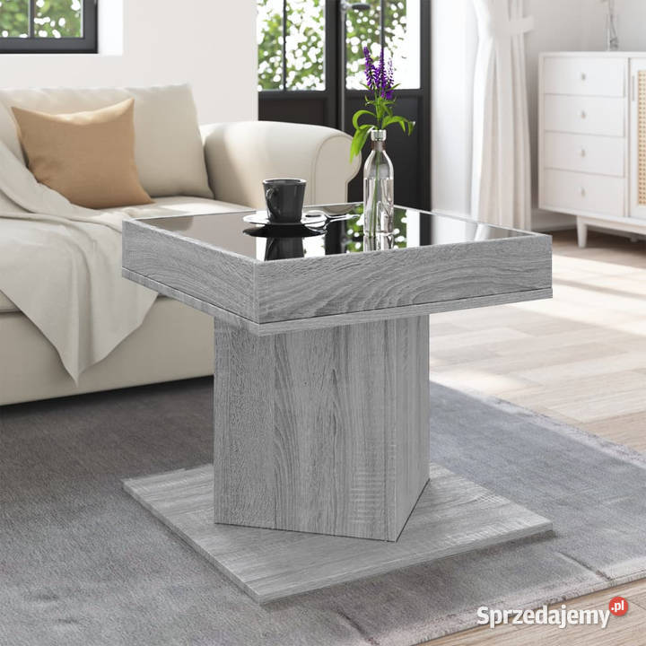 Stolik kawowy z LED szary dąb sonoma 50x50x45 Warszawa sprzedam