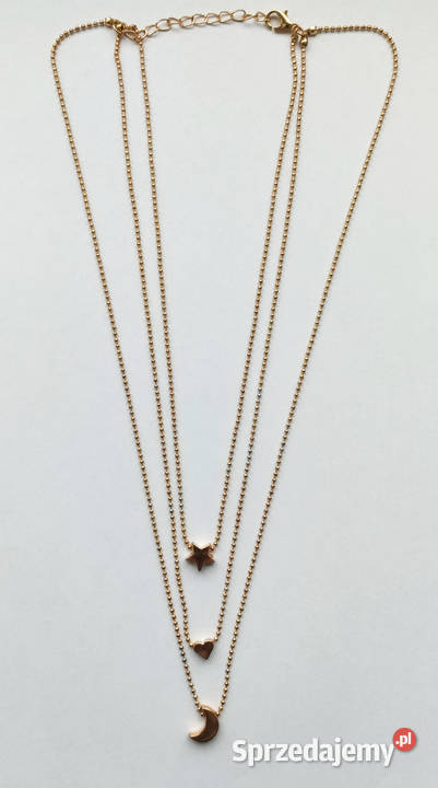 Łańcuszek potrójny sercegwiazdaksiężyc kol złoty Łódź