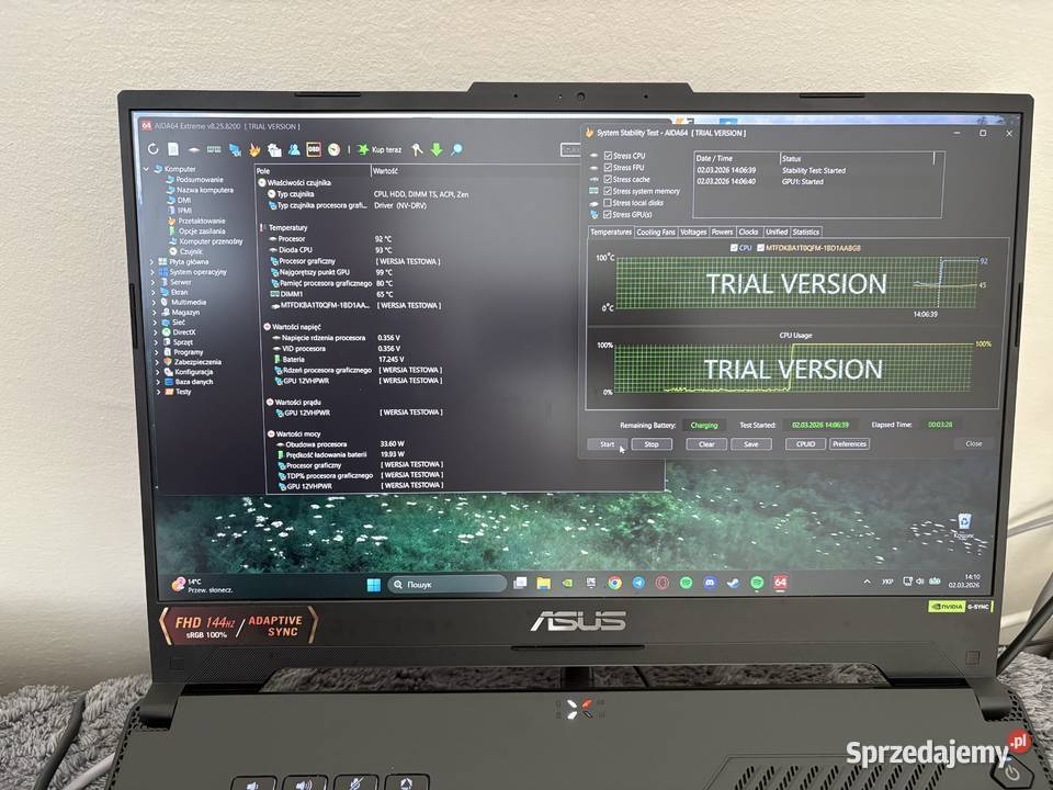 Laptop Asus Tuf Gaming A15 RTX 4060 Ryzen 7 16 Zielona Góra