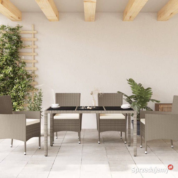 Stół ogrodowy ze szklanym blatem szary 150x90x75 mazowieckie Warszawa sprzedam