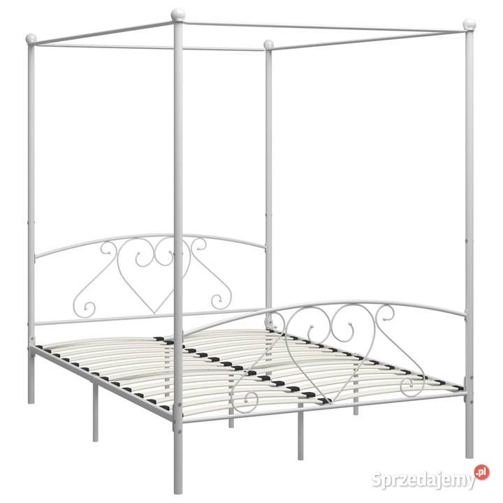 vidaXL Rama łóżka z baldachimem biała metalowa Warszawa sprzedam