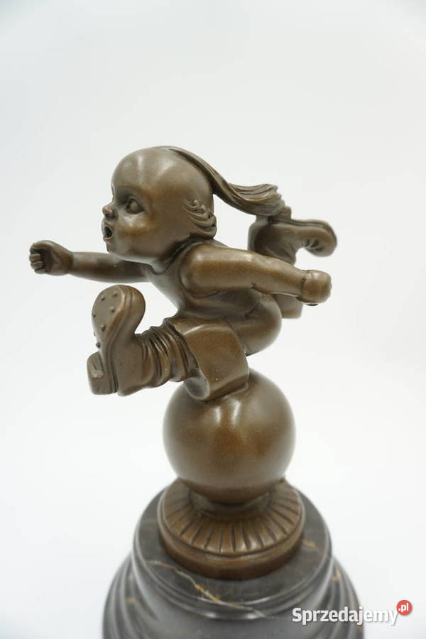 FIGURA Z BRĄZU BIEGNĄCY CHŁOPIEC TOM THUMB Niemcza