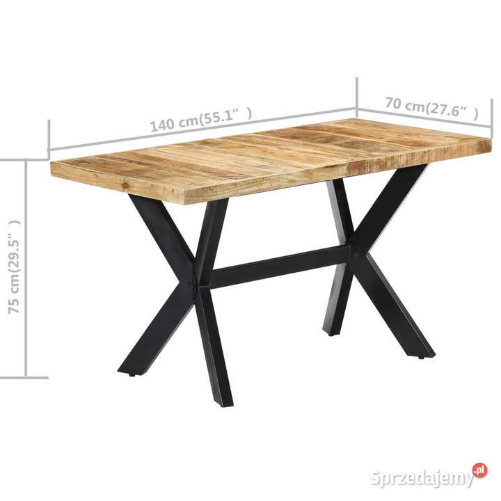 Stół jadalniany 140 x 70 x 75 lite surowe drewno Warszawa sprzedam