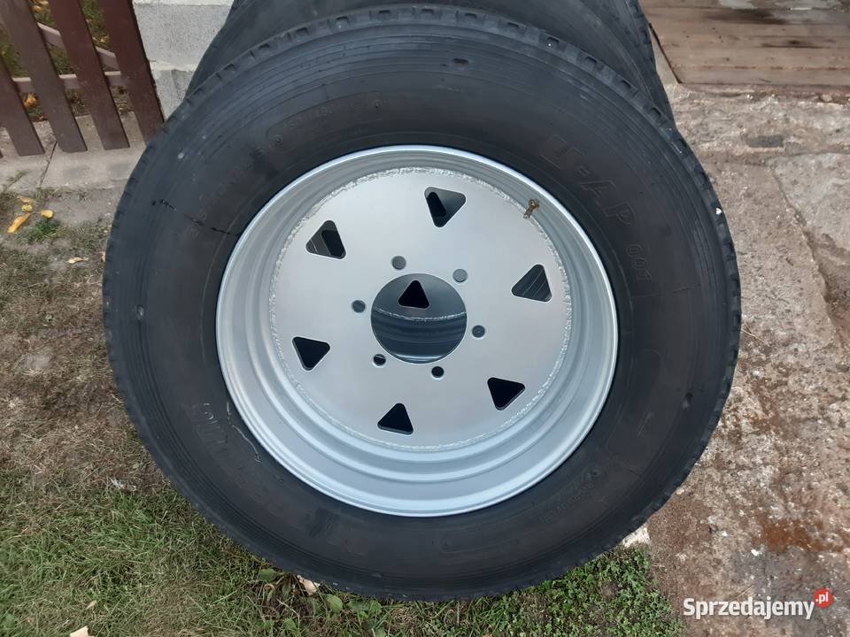 4 koła felgi bezdętkowe 27570 R225 przyczepa d46 Kamocin
