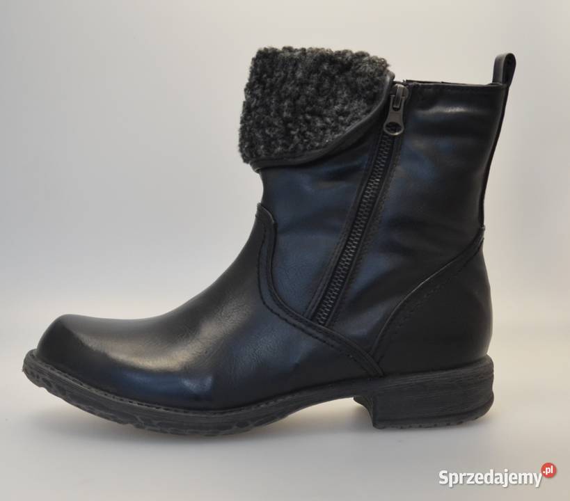 Czarne ocieplane damskie botki rozmiar 38 TB8103 24cm Żyrardów sprzedam