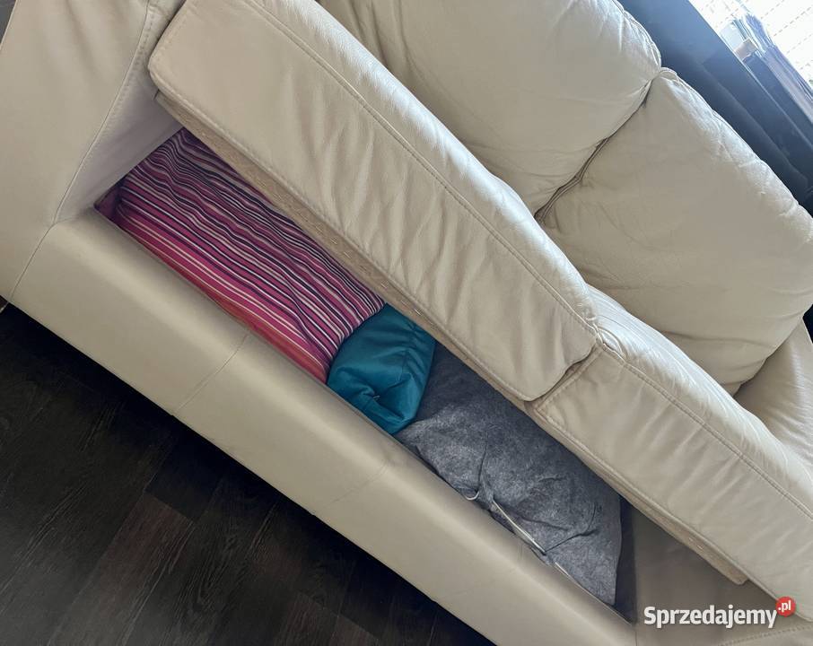 Sofa 3 i 2osobowa skóra rozkładana i z poj na skóra naturalna Wrocław sprzedam