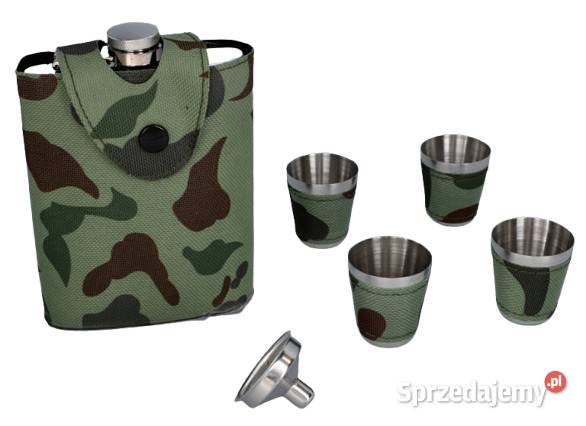 Srebrna Piersiówka w Etui Moro w Zestawie Ostrowy nad Okszą