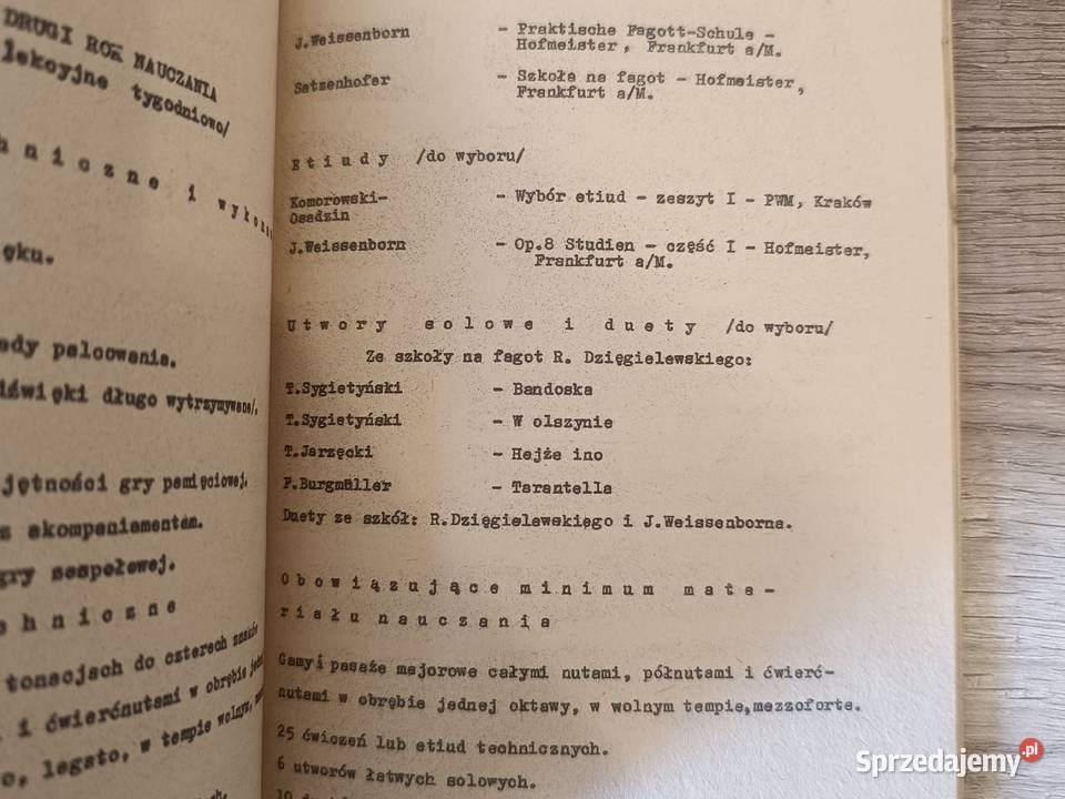 Program nauczania szkoły muzycznej I stopnia sprzedam