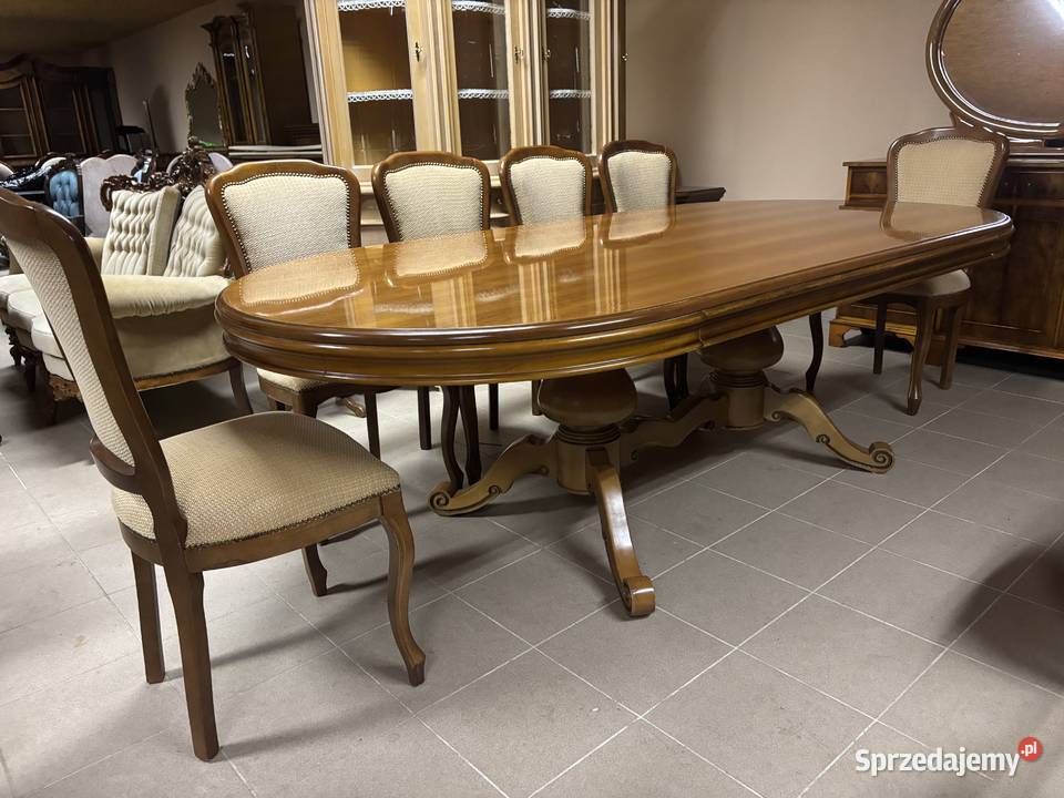 Włoski Stylowy Zestaw Stół 10 Krzeseł Meble Komplety mebli lubuskie Gorzów Wielkopolski sprzedam