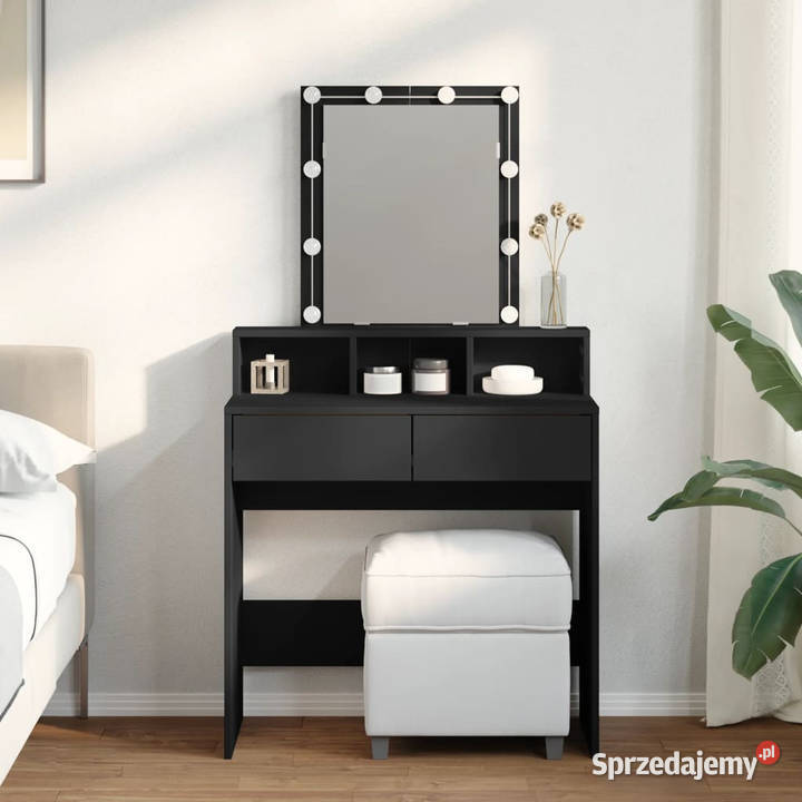 Toaletka z oświetleniem LED czarna 80x41x1445 Warszawa