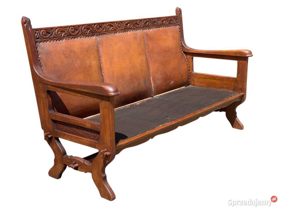 Stary dębowy komplet wypoczynkowy skóra zachodniopomorskie