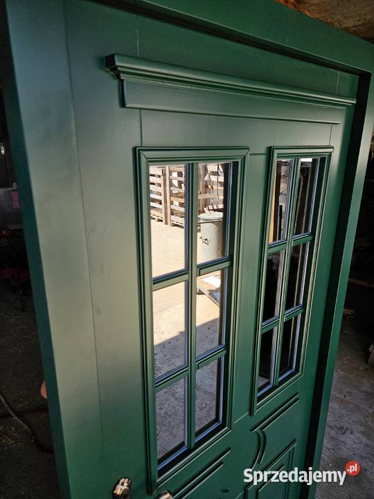 Drzwi DŁUGOSZ zewnętrzne RAL6005 zieleń mchu opolskie